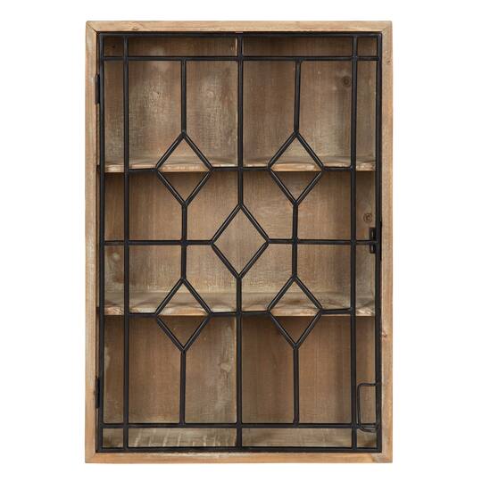 Kate and Laurel Megara Decorative Farmhouse Chic Wall Mounted Display Cupboard